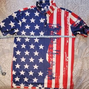 Super Tech fabric, size M, men's, American flag motif, NWOT